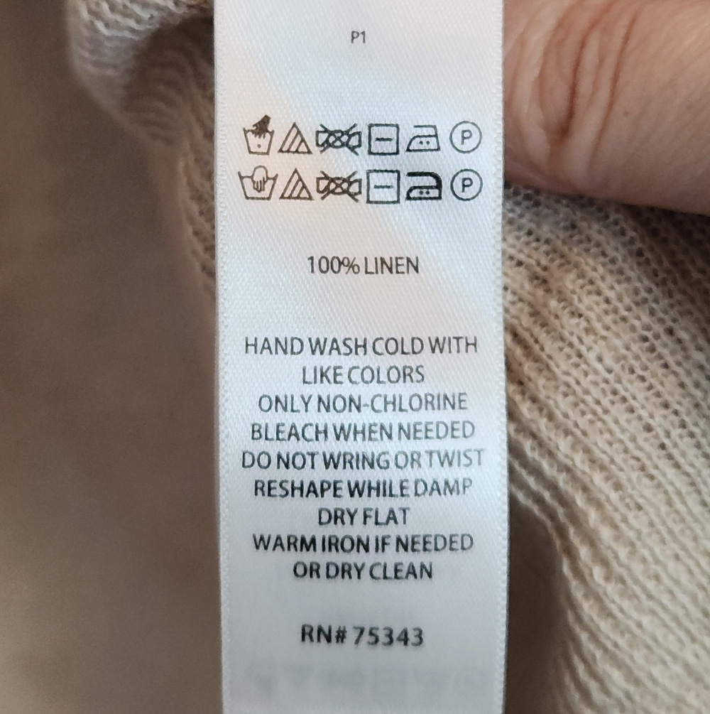 Tahari Linen Cream Cardigan Size Medium - Picture 4 of 7